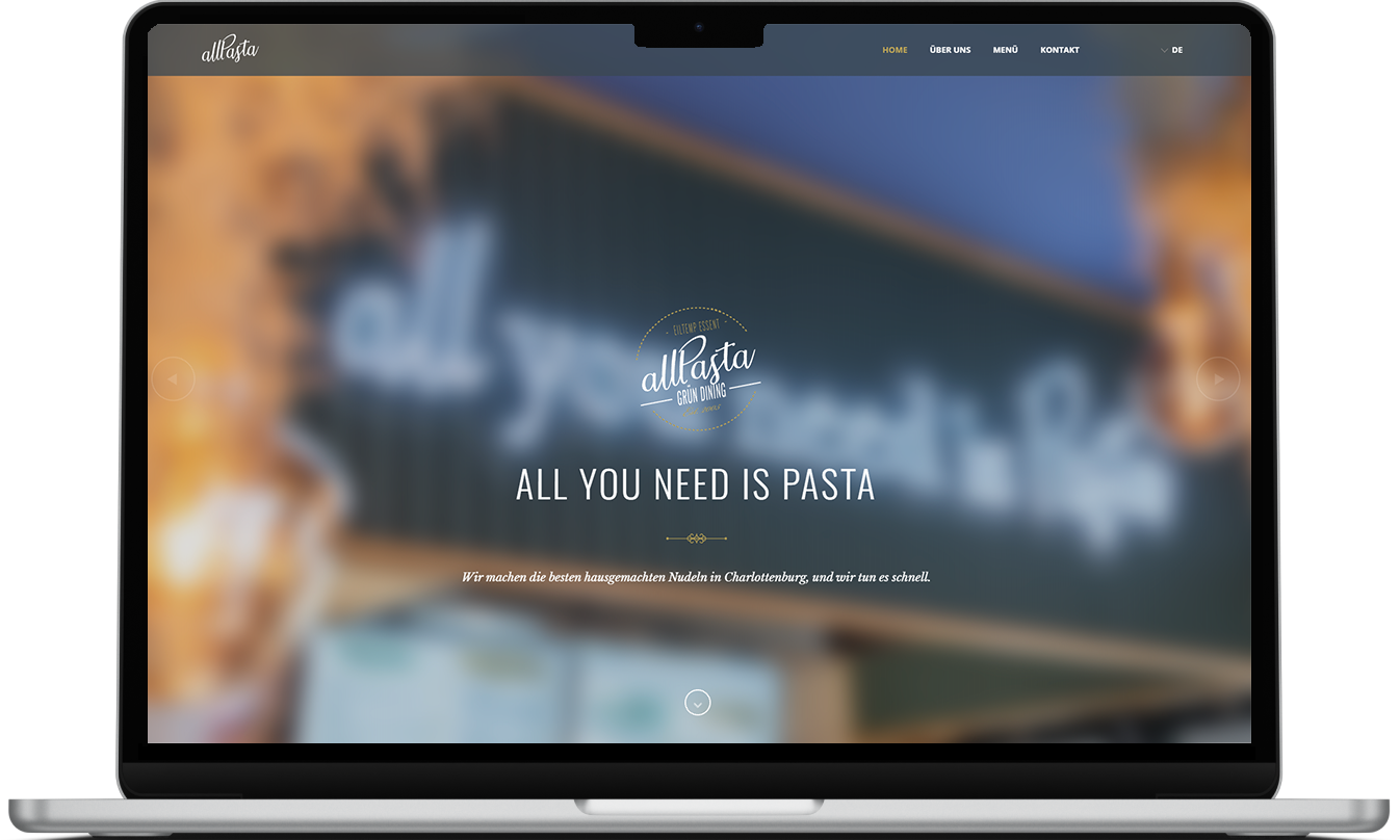 allPasta — Menükarte