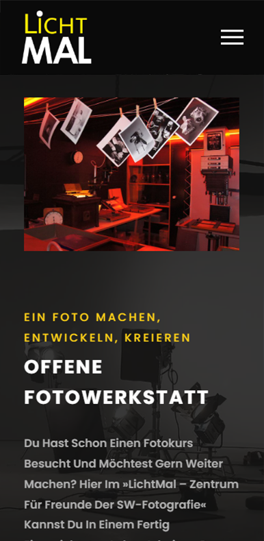 Mobile Ansicht einer FRB-Website